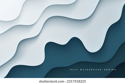 Abstract wavy background dark blue element color