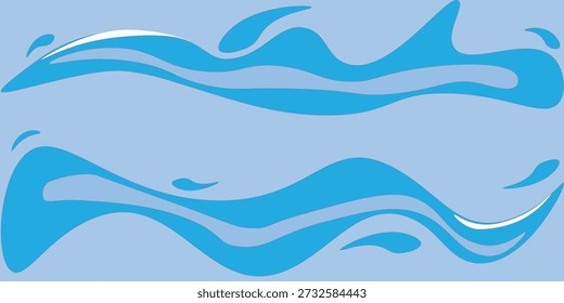 Abstract wavy background design in blue and white. EPS vector
