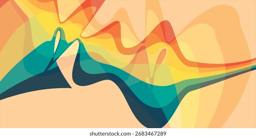 Abstractas diseño de fondo ondulado en estilo modish colorido. Ilustración vectorial.