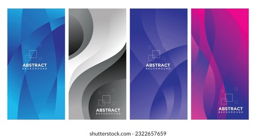 Abstract wavy background design in gradient color vector set