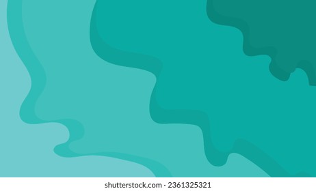 Abstract wavy background design. Teal color.