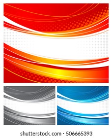 Abstract wavy background in different color variations