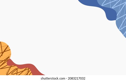 Abstrakter, scharfer Hintergrund von doodlen Formen, Linien auf weißem Hintergrund mit Leerzeichen in der Mitte für Text.