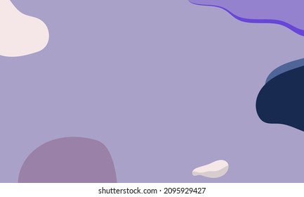 Abstract wavy background of doodle shapes, lines on purple background with blank space in center for text. For web design, social media post, banner, business card, invitation, flyer or presentation.