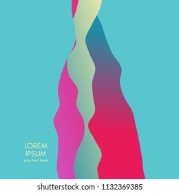 Abstract wavy background with dynamic effect. Futuristic style. 3D Vector Illustration.