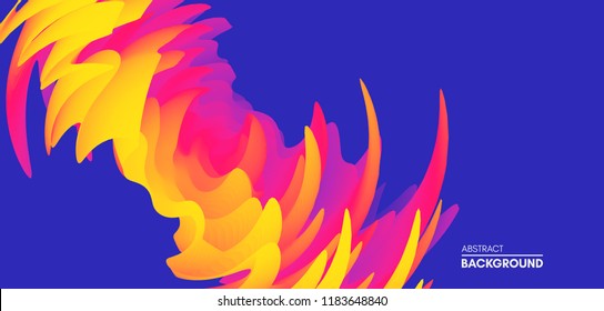 Abstract wavy background with dynamic effect. Vector illustration. Can be used for advertising, marketing, presentation.