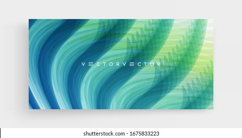 Abstract wavy background with dynamic effect. Modern screen design for mobile app and web. Fantasy digital art. 3d vector illustration. 