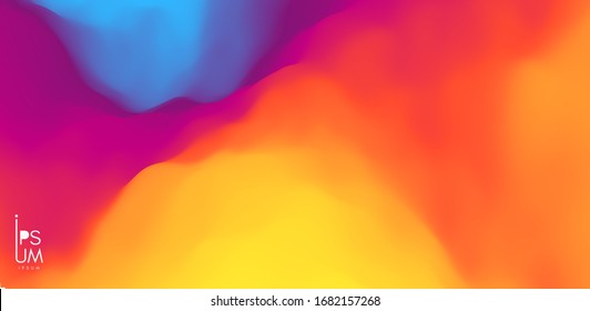 Abstract wavy background with dynamic effect. Color gradients for design. Vector Illustration.