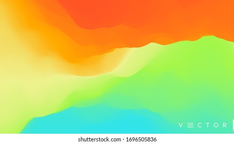Abstract wavy background with dynamic effect. Color gradients for design. Vector Illustration.