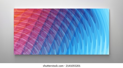 Abstract wavy background with dynamic effect. Modern screen design for mobile app and web. Fantasy digital art. 3d vector illustration. 