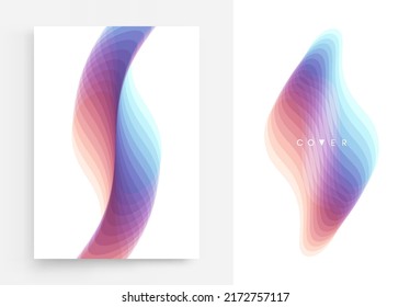 Abstract wavy background with dynamic effect. Vector illustration made of various overlapping elements. Modern screen design. Applicable for brochure, banner, flyer or presentation.