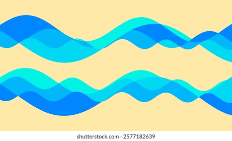 Abstract wavy background with dynamic effect. Water surface. Motion sound wave. Cover design template. 3d vector illustration for banner, flyer, poster or brochure.
