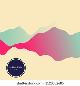 Abstract wavy background with dynamic gradients. Futuristic technology style. Brochure Template. 3D Vector Illustration.