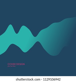 Abstract wavy background with dynamic gradients. Flyer Template. 3D Vector Illustration.