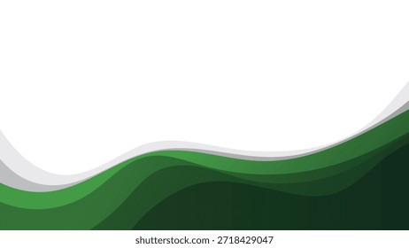 Abstractas fondo ondulado con tonos de verde, gris y blanco en dinámicas curvas en capas, creando un elegante movimiento fluido para el Diseño gráfico contemporáneo y la marca corporativa