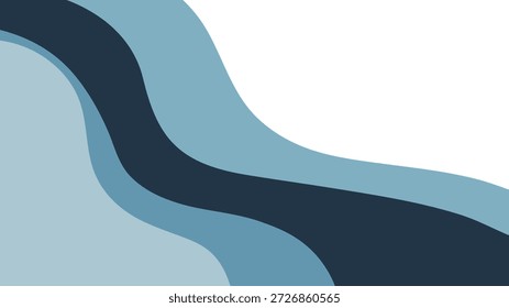 Abstractas fondo ondulado con capas fluidas en tonos azules y azules. Diseño de Vector moderno minimalista con espacio de copia en blanco para texto y marca
