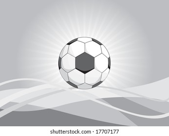 abstract wavy background with football, illustration