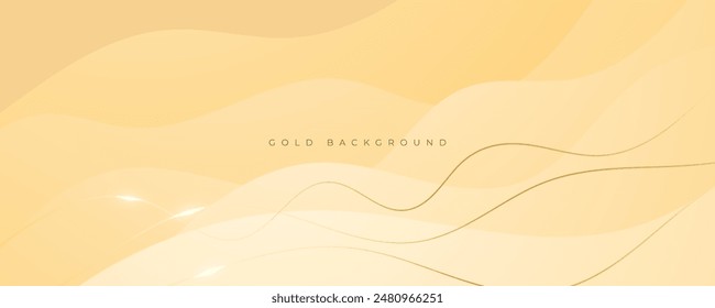 Abstrakter wellenförmiger Hintergrund mit goldenem Dekor-Design