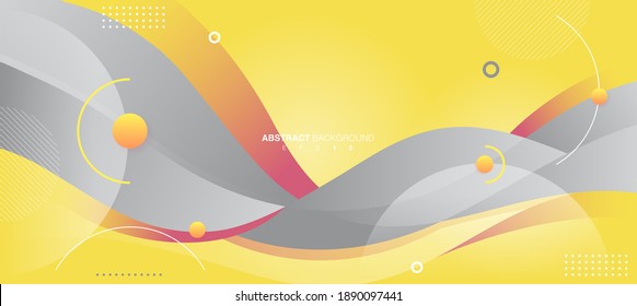 Abstract Wavy Background. Gray and Yellow Trendy Colors 2021. Vector EPS 10