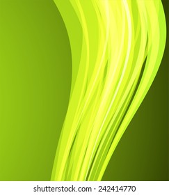 Abstract wavy background with green lines