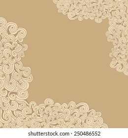 Abstract wavy background for the greeting card or invitation. Abstract vector decorative nature background. Template frame design for card.
