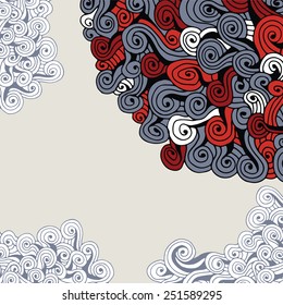 Abstract wavy background for the greeting card or invitation. Abstract vector decorative nature background. Template frame design for card.