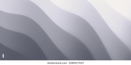 Abstract wavy background in grey. Illustration for cover, card, postcard, interior design, decor or print.