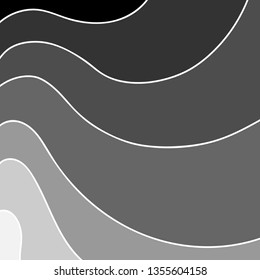 Abstract wavy background in grey tones. Pattern winding lines