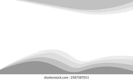 Abstract Wavy Background with Grey Tones and Fluid Design 
