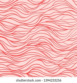 Abstract wavy background. Hand drawn waves. Stripe texture with many lines. Waved pattern. Colored illustration