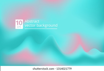 Abstract wavy background with hologram gradient mesh. Trendy minimal backdrop. Vector illustration for graphic design, banner or presentation