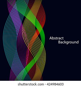 Abstract wavy background. Linear design. Vector illustration. 