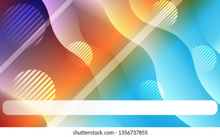 Abstract Wavy Background with Lines, Circle. For Business Presentation Wallpaper, Flyer, Cover. Vector Illustration with Color Gradient