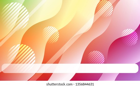 Abstract Wavy Background with Lines, Circle. For Business Presentation Wallpaper, Flyer, Cover. Vector Illustration with Color Gradient