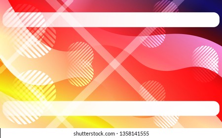 Abstract Wavy Background with Lines, Circle. For Business Presentation Wallpaper, Flyer, Cover. Vector Illustration with Color Gradient