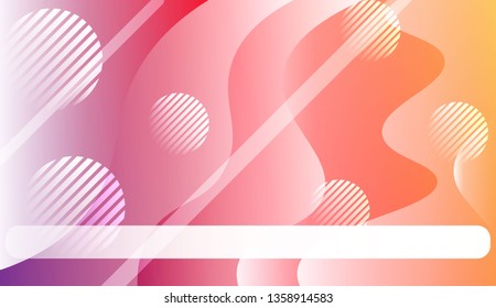 Abstract Wavy Background with Lines, Circle. For Business Presentation Wallpaper, Flyer, Cover. Vector Illustration with Color Gradient