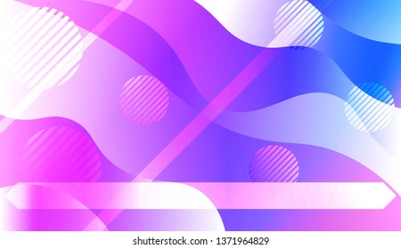 Abstract Wavy Background with Lines, Circle. For Creative Templates, Cards, Color Covers Set. Vector Illustration with Color Gradient