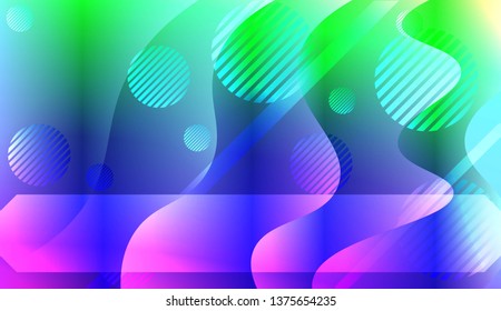 Abstract Wavy Background with Lines, Circle. For Creative Templates, Cards, Color Covers Set. Vector Illustration with Color Gradient