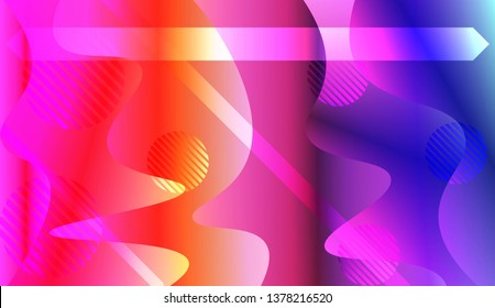 Abstract Wavy Background with Lines, Circle. For Creative Templates, Cards, Color Covers Set. Vector Illustration with Color Gradient