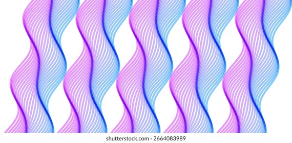Abstractas fondo ondulado hecho de muchas rayas superpuestas y con efecto dinámico. Diseño moderno de la pantalla para el App móvil y el Sitio web. Ilustración vectorial 3D para folleto, Anuncio, flyer o presentación.