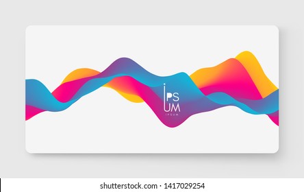 Abstract Wavy Background With Modern Gradient Colors. Trendy Liquid Design. Motion Sound Wave. Vector Illustration For Banners, Flyers And Presentation.