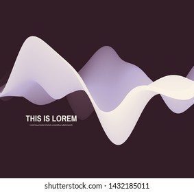 Abstract wavy background with modern gradient colors. Trendy liquid design. Motion sound wave. Vector illustration for banners, flyers and presentation.