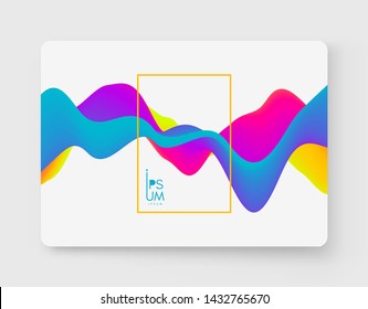 Fundo ondulado abstrato com cores de gradiente modernas. Design líquido moderno. Onda sonora de movimento. Ilustração vetorial para banners, folhetos e apresentação.