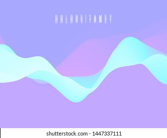 Abstract wavy background with modern gradient colors. Trendy liquid design. Motion sound wave. Vector illustration for banners, flyers and presentation.