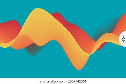 Abstract wavy background with modern gradient colors. Trendy liquid design. Motion sound wave. Vector illustration for banners, flyers and presentation.