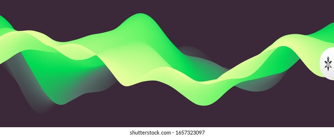 Abstract wavy background with modern gradient colors. Trendy liquid design. Motion sound wave. Vector illustration for banners, flyers and presentation.