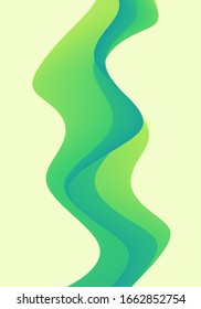 Abstract wavy background with modern gradient colors. Trendy liquid design. Motion sound wave. Vector illustration for banners, flyers and presentation.