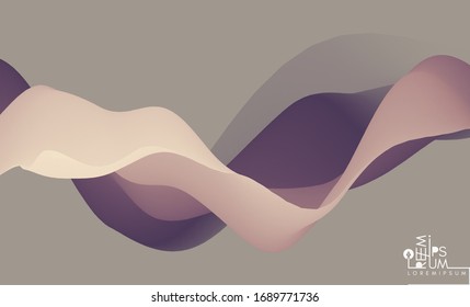 Abstract wavy background with modern gradient colors. Trendy liquid design. Motion sound wave. Vector illustration for banners, flyers and presentation.