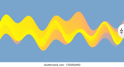 Abstract wavy background with modern gradient colors. Trendy liquid design. Motion sound wave. Vector illustration for banners, flyers and presentation.