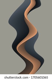 Abstract wavy background with modern gradient colors. Trendy liquid design. Motion sound wave. Vector illustration for banners, flyers and presentation.